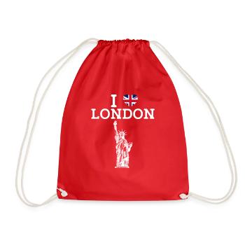 Ich liebe London Freiheitsstatue Paris Frankreich Liebhaber - Turnbeutel - Rot - Vorne