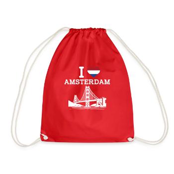 J’aime le plaisir du Golden Gate Bridge de l’Amsterdam Heart Flag - Sac de sport léger - rouge - Devant