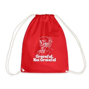 Graceful, Not Grateful - Drawstring Bag - red - Front