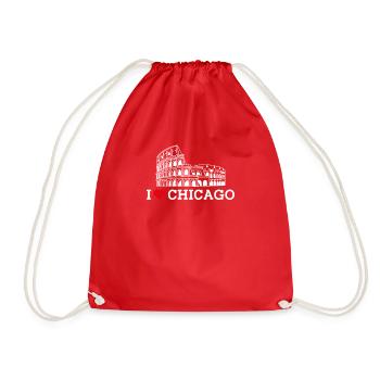 I love Chicago Illinois Colosseum Lover Heart Flagge - Turnbeutel - Rot - Vorne