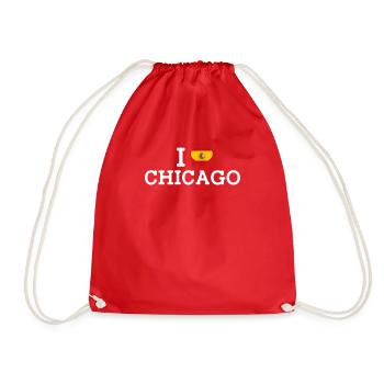 I Love Chicago Cool Spain Wrong Flag Lover Estate - Drawstring Bag - red - Front