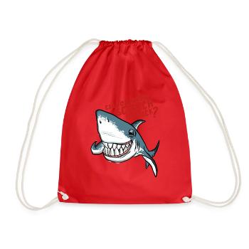 Great White Shark Scratch My Back - Drawstring Bag - red - Front