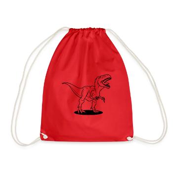 T-Rex - Drawstring Bag - red - Front