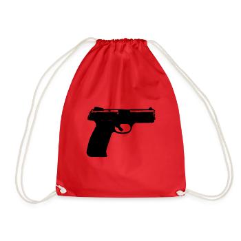 Esport Gamer pistol egoshooter gift idea - Drawstring Bag - red - Front