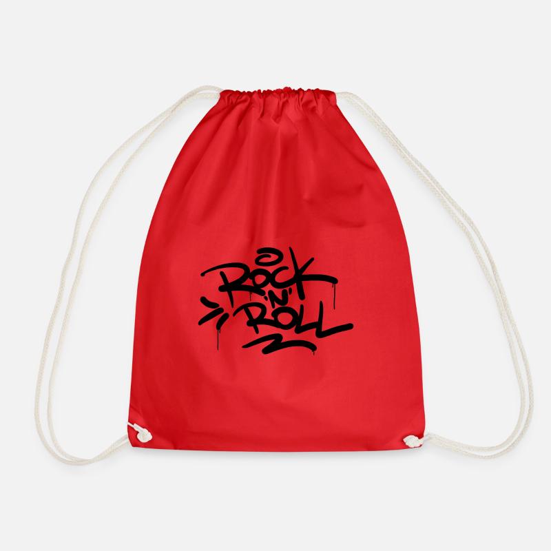 Rock N Roll - Drawstring Bag - red