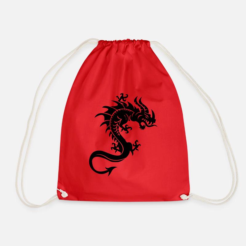 Drache, Dragon, Tribal - Turnbeutel - Rot
