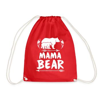 Mama Bear - Mama Bear - Drawstring Bag - red - Front