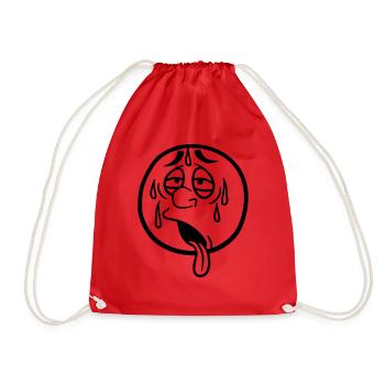cercle de dessin animé visage dessin animé rond soleil épuisé - Sac de sport léger - rouge - Devant