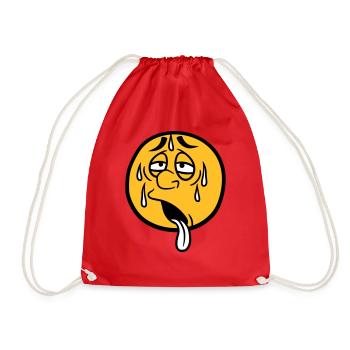 cercle de dessin animé visage dessin animé rond soleil épuisé - Sac de sport léger - rouge - Devant
