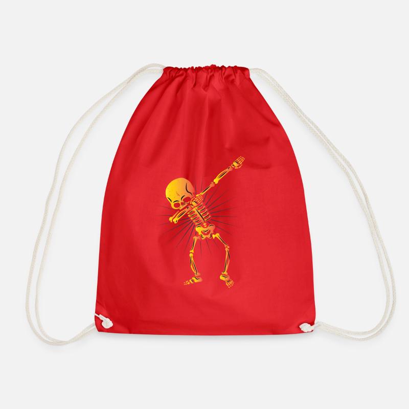 Dabbing Skeleton Skeleton - Drawstring Bag - red