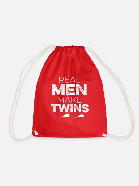 Real Men Make Twins Zwillinge Papa Geschenk Mann - Turnbeutel - Rot