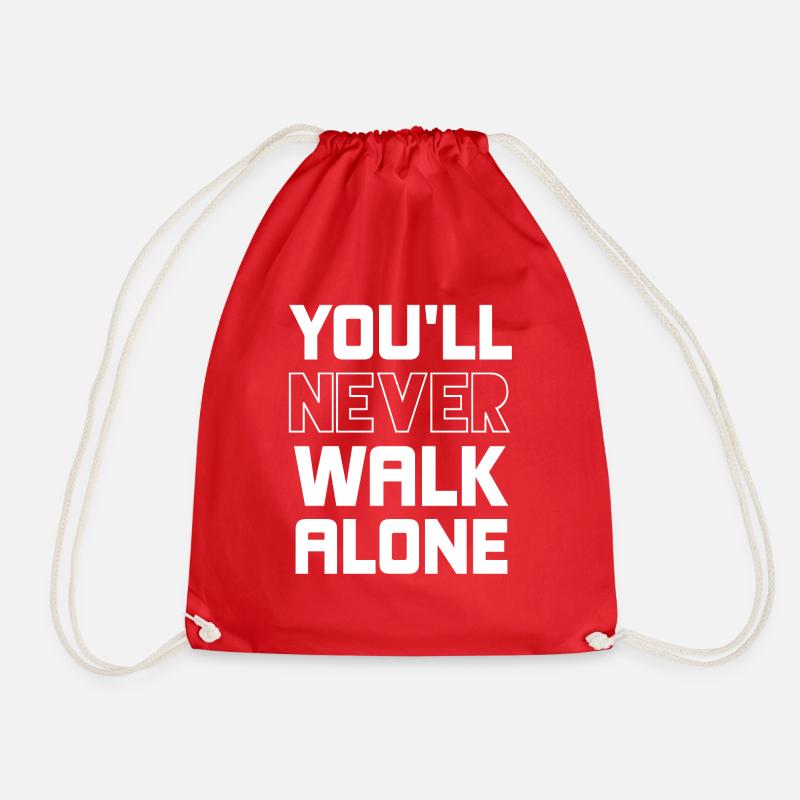 YOU LL NEVER WALK ALONE - Drawstring Bag - red