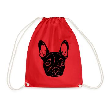 Bulldog français chiot - Sac de sport léger - rouge - Devant