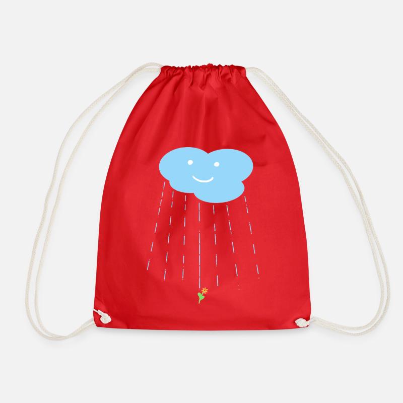 Cloud Rain - Drawstring Bag - red