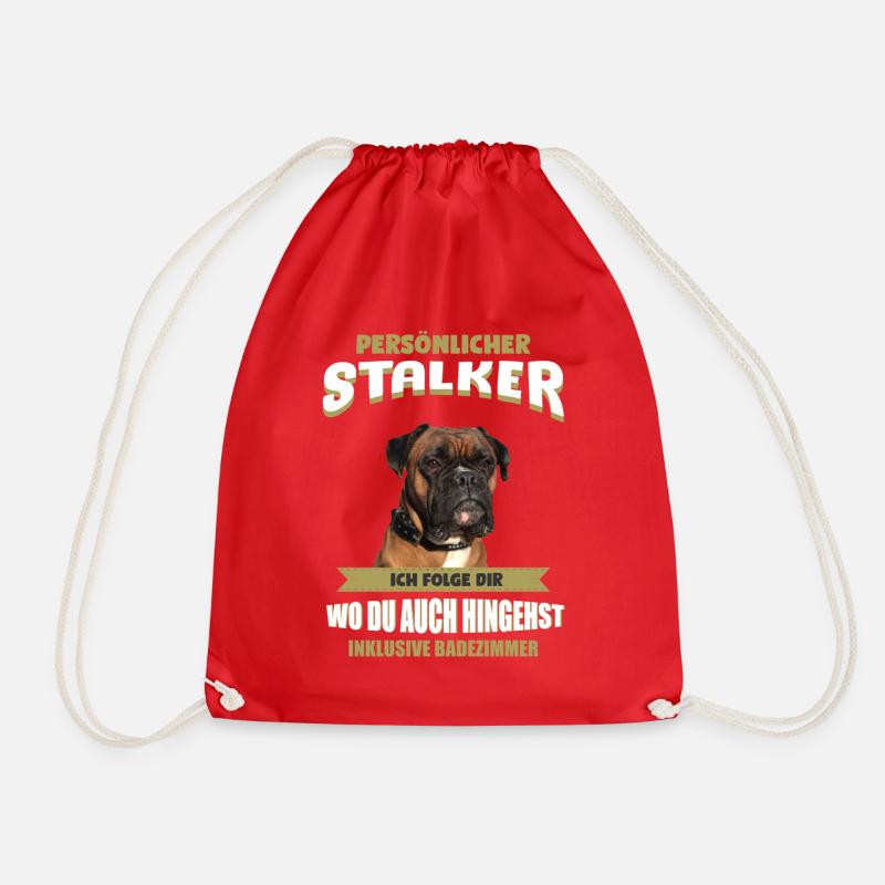 Boxer Hund - Deutscher Boxer - Turnbeutel - Rot