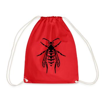 Insect - wasp - Drawstring Bag - red - Front