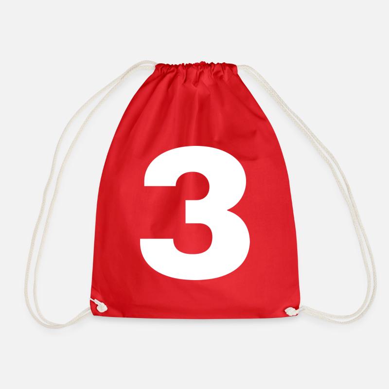 Tshirt numéro 3 - Sac de sport léger - rouge