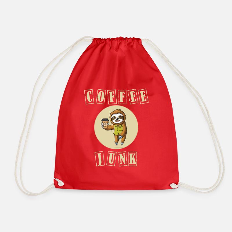 Coffee Junk - Drawstring Bag - red