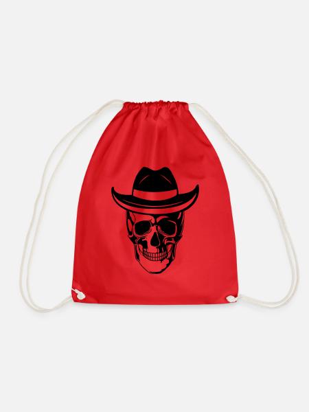 skull cowboy - Turnbeutel - Rot