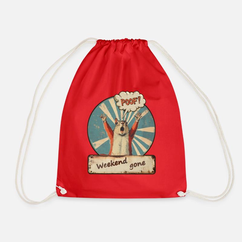 POOF! Weekend gone - Drawstring Bag - red