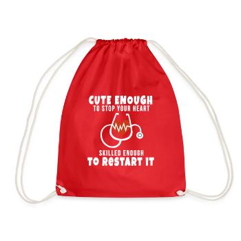 Docteur infirmière soignante Docteur battement cardiaque - Sac de sport léger - rouge - Devant