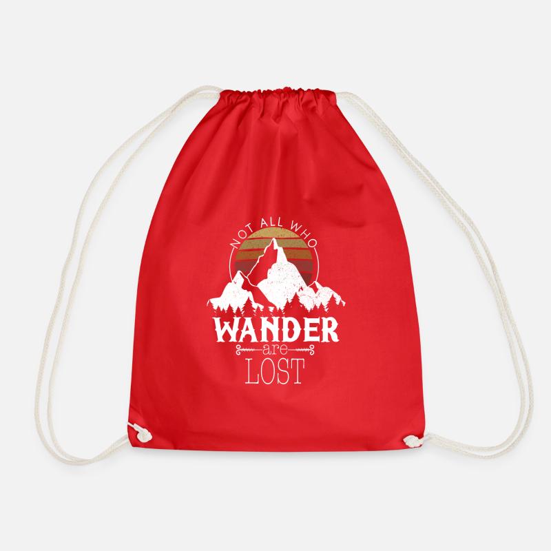 Hiking - mountains holidays nature gift - Drawstring Bag - red