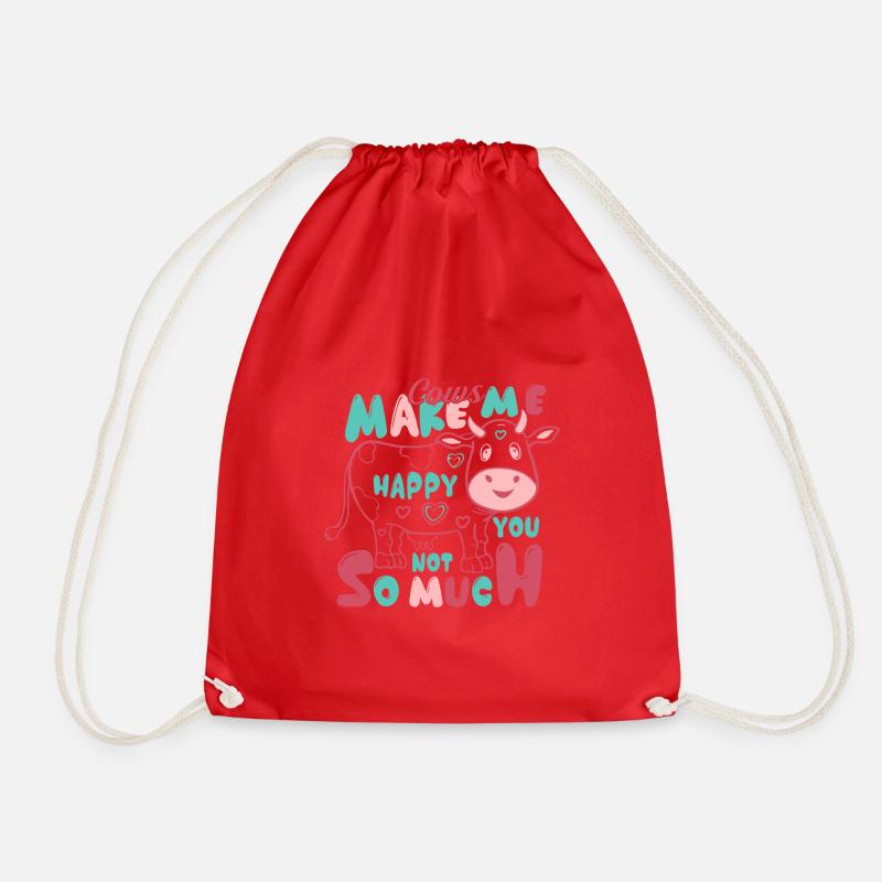 Les vaches me rendent heureux, pas tellement - Sac de sport léger - rouge