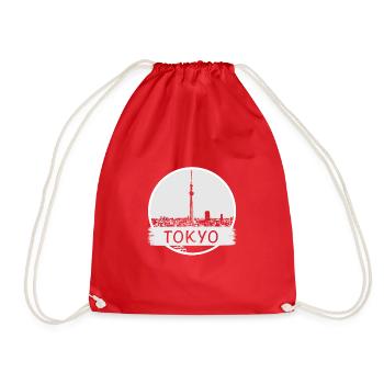 Tokyo City - Drawstring Bag - red - Front