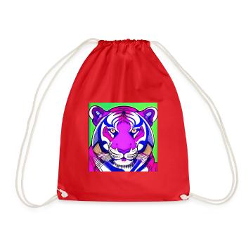 Pink tiger - Drawstring Bag - red - Front