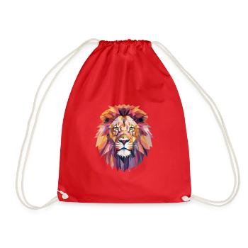 Tête de lion géométrique - Sac de sport léger - rouge - Devant