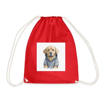 Labrador Retriever Portrait - Turnbeutel - Rot - Vorne