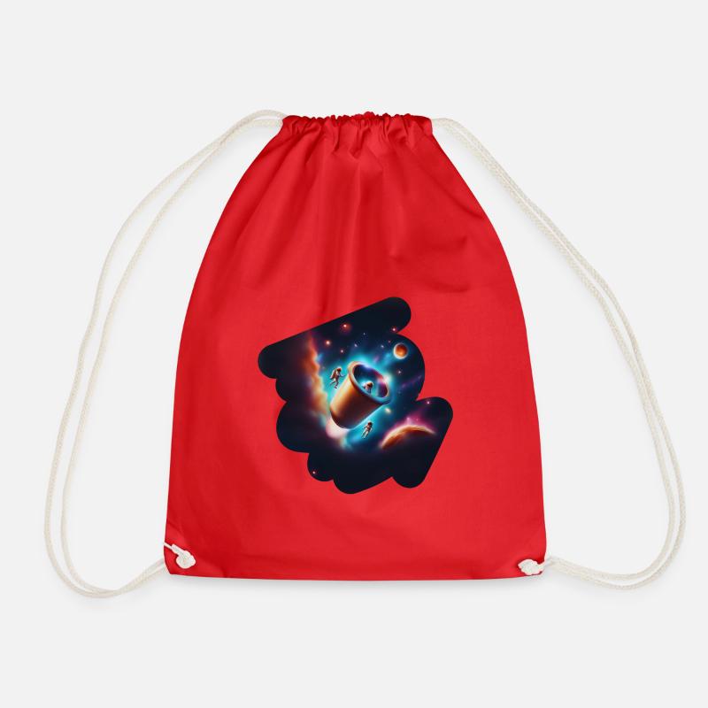 Coffee Capsule Expedition - Drawstring Bag - red