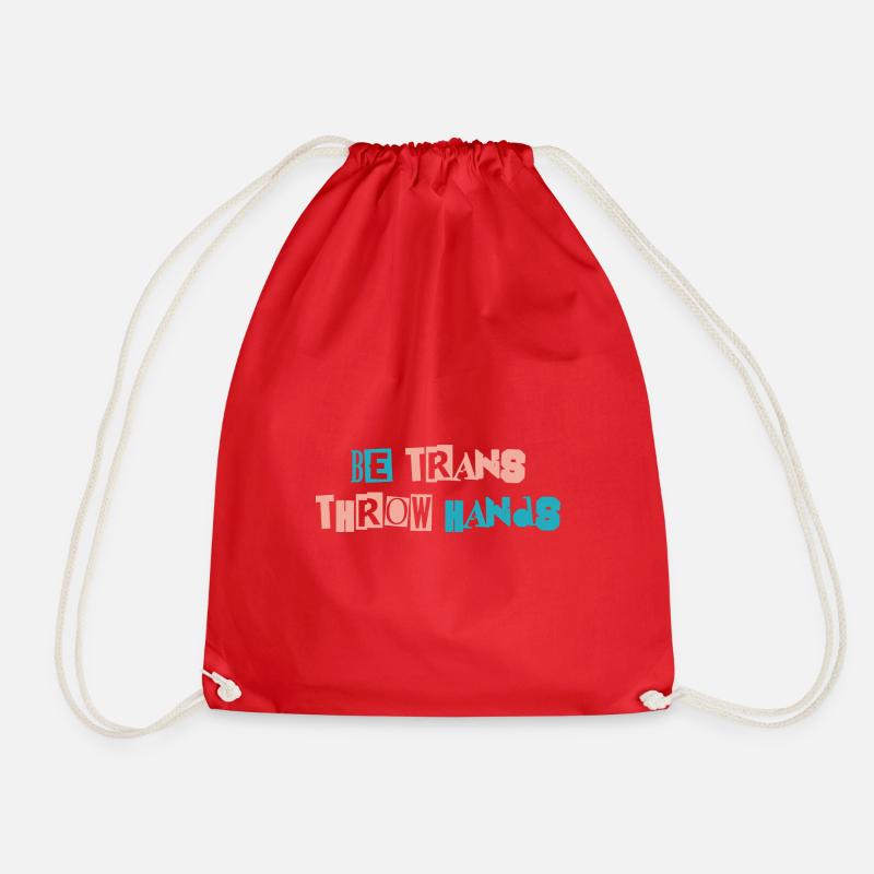 Be Trans Throw Hands - Drawstring Bag - red