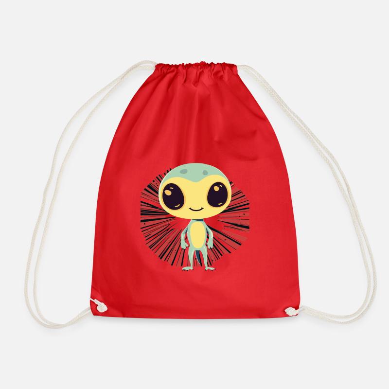 Alien Aliens - Drawstring Bag - red