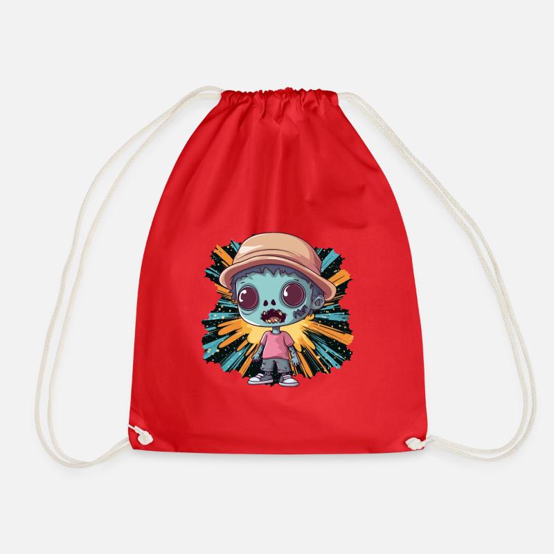 Zombie Hunter Halloween - Drawstring Bag - red