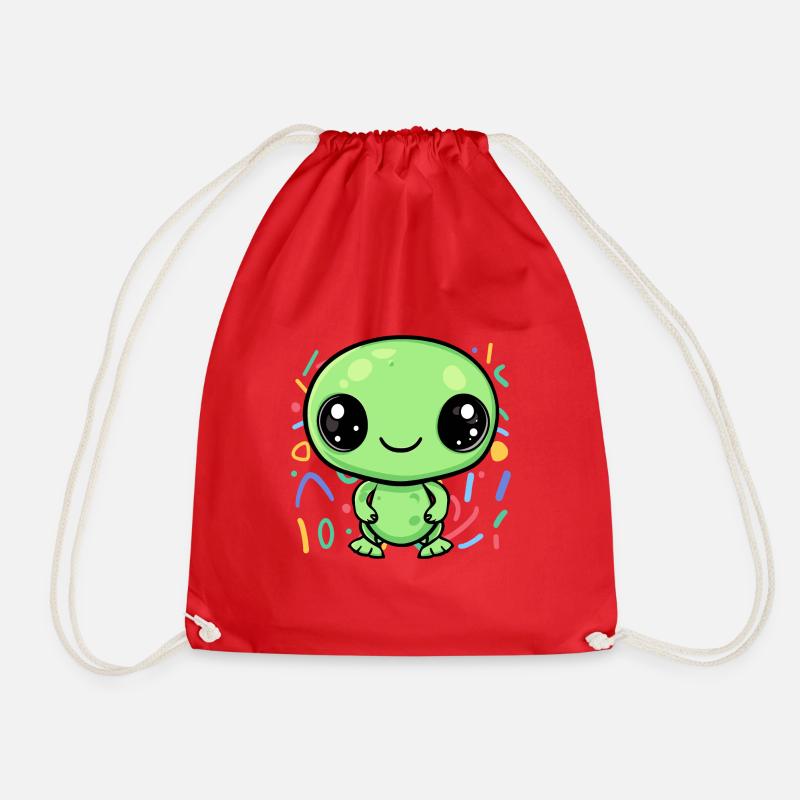 Alien Aliens - Drawstring Bag - red