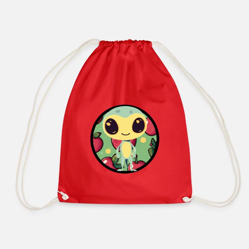 Alien Außerirdische Martian - Drawstring Bag - red