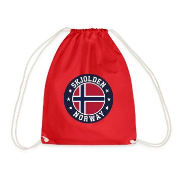 Skjolden Norwegen Flagge - Turnbeutel - Rot - Vorne