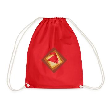 Steam locomotive locomotive rails - Drawstring Bag - red - Front