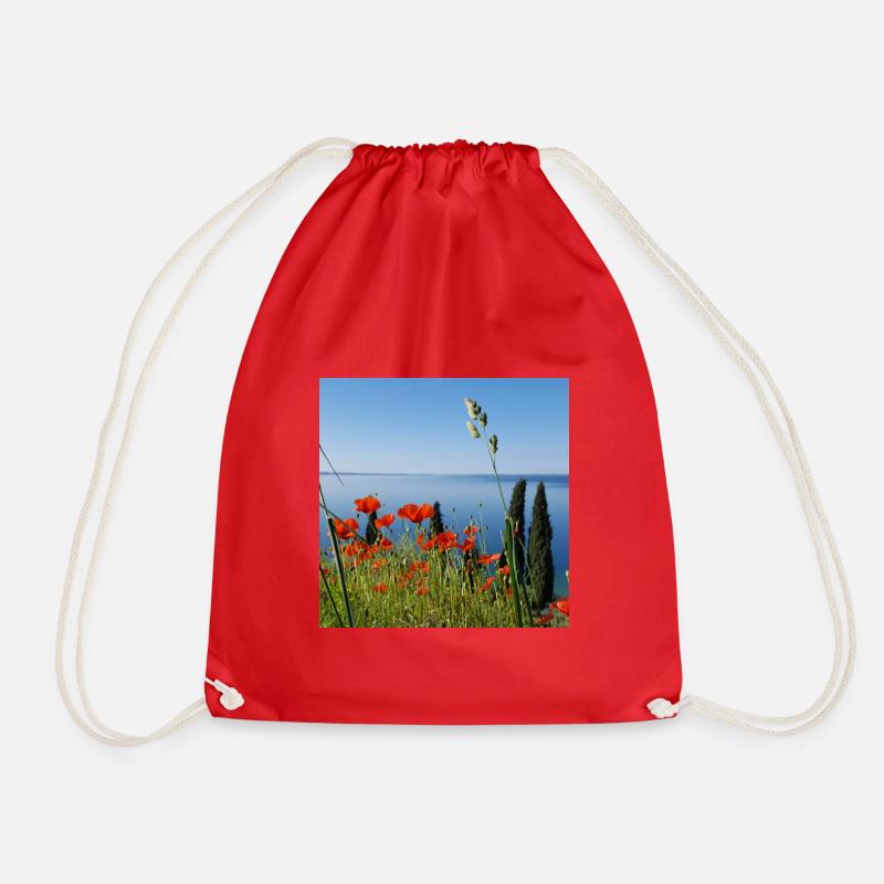 Lake garda - Drawstring Bag - red