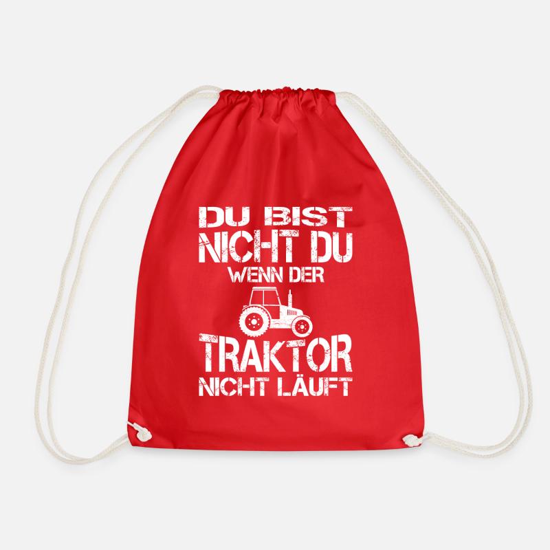 Du bist nicht du - Traktor Landwirt Bauer - Turnbeutel - Rot
