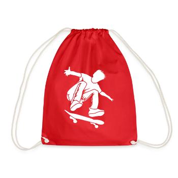 skateboarding, skateboarding - Drawstring Bag - red - Front