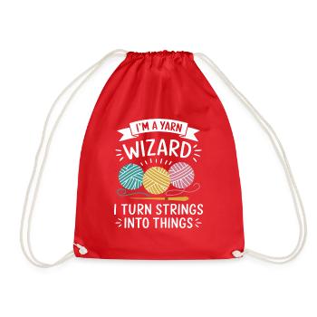 Magic of wool and creativity - Drawstring Bag - red - Front
