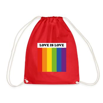 LOVE IS LOVE LGBT-Flagge - Turnbeutel - Rot - Vorne