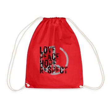 LOVE PEACE HOPE & RESPECT - Drawstring Bag - red - Front