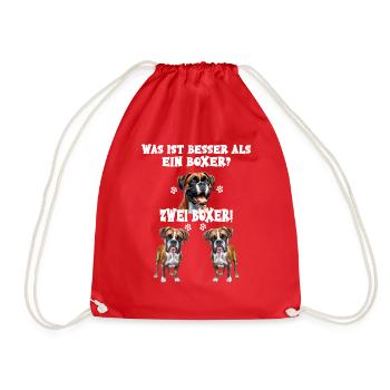Was ist besser als ein Boxer Zwei Boxer - Turnbeutel - Rot - Vorne