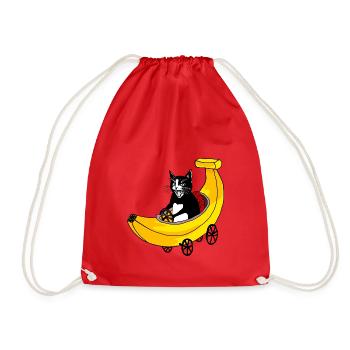 Chat rapide et banane - Sac de sport léger - rouge - Devant