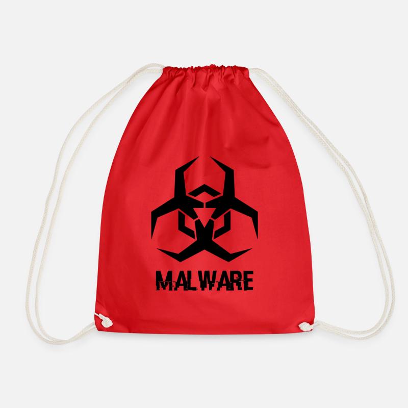 Malware icon - Drawstring Bag - red