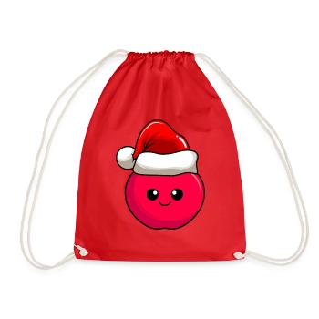 Apfel Weihnachten Comic Xmas - Turnbeutel - Rot - Vorne