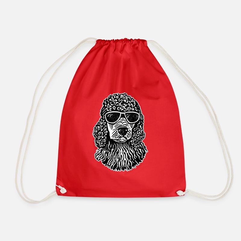 Poodle - Drawstring Bag - red